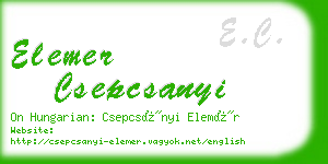 elemer csepcsanyi business card